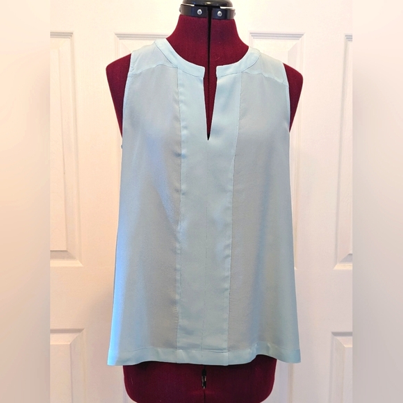 Madewell Ice Blue Silk Top, Small - Picture 1 of 5